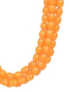 Orange Round <b>Resin</b> Natural Pearl Beaded Heart Cut Diamond Fashion Party Multilayer Necklace for Unisex - Product Image 2
