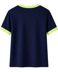 Navy Blue Women Lounge Set Contrast <b>Trim</b> Short Sleeve TShirt And Shorts Casual Two Piece Outfit Soft Breathable Cotton Blend Set - Product Image 2