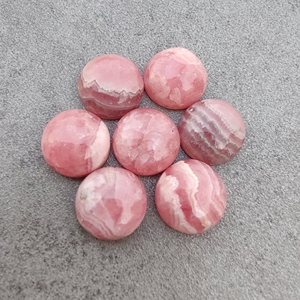 Cabochon rond en rhodochrosite naturelle, pierre précieuse rose calibrée à dos plat, pour bagues et pendentifs, toutes tailles, vente en gros - Product Image 6