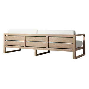 Sofá de Exterior Moderno y Minimalista de Madera de Teca con Cojines Suaves, Cómodos e Impermeables para Hotel, Villa, Jardín o Terraza - Product Image 3