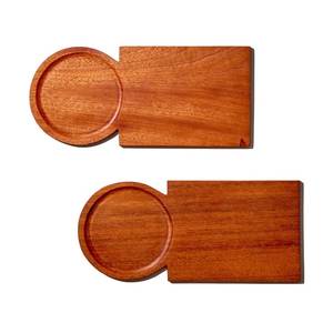 แผ่นรองแก้วไม้ทรงไม่สมมาตรแบบทันสมัย ดีไซน์วงกลม พื้นผิวกันลื่น - Product Image 1