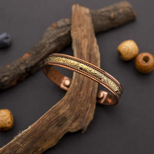 Copper Alloy Cuff Bracelet Heart Pattern Romantic Style Unisex Jewelry Antique Copper Plated <b>men</b> and women bracelet copper - Product Image 3