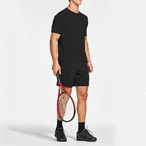 T-shirt décontracté d'été pour homme, col rond, manches courtes, en coton noir, personnalisable avec logo, OEM ODM, vente en gros de vêtements - Product Image 2