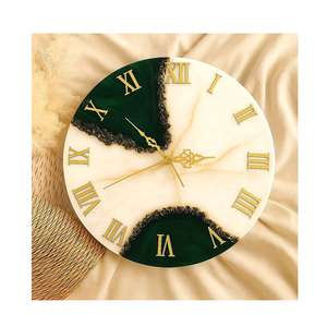 Resin wall <b>clock</b> <b>Digital</b> Modern luxurious Quartz Hanging Wall <b>Clock</b>-Handmade Wood Resin Christmas Gift in low budget - Product Image 5