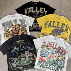 T-shirt personnalisé vintage délavé à l'acide, col rond épais 100 % coton, impression DTG, coupe carrée courte, T-shirt graphique pour homme - Product Image 1
