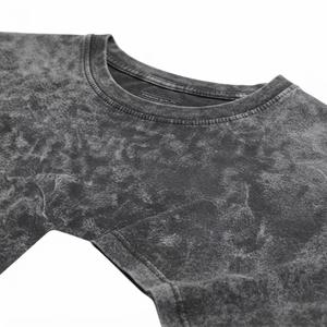 Acid Wash Vintage Graphic T-<b>Shirt</b> for Men Custom Logo <b>Oversized</b> Cotton Short Length - Product Image 6