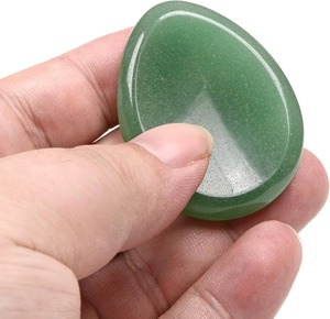 Pierre de méditation de qualité supérieure, vert, 45x35mm, pierre précieuse polie, pour la méditation, cadeau, vente en gros - Product Image 2