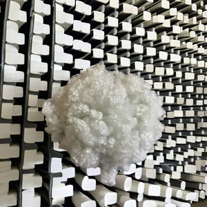 Venta Directa de Fábrica, Poliéster Hueco Conjugado Blanco 15D HCS Reciclado con Certificación GRS/OEKO-TEX, Siliconado, Ignífugo, para Juguetes - Product Image 1