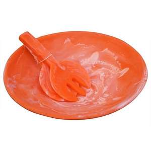 Bandeja de Servir Cuadrada Grande de Resina, Hecha a Mano, para Alimentos, Plato para Ensaladas con Patrón de Remolinos Coloridos - Product Image 1