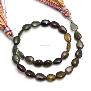 Perles de pierres précieuses naturelles de tourmaline multicolores de qualité supérieure, forme poire, lisses, brin de 8 pouces, fabrication artisanale pour bijoux DIY, bracelets et colliers - Product Image 2