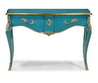 Console de style français sculptée à la main avec un design antique, table d'entrée avec plateau en bois, meuble pour couloir, entrée, salon