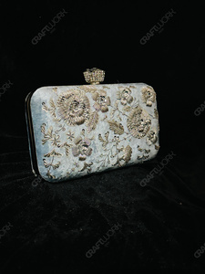 Pochette de Soirée Florale en Velours Brodé Fait Main de Luxe, Sac de Mariage, Pochette de Fête, Vente en Gros, OEM ODM - Product Image 4