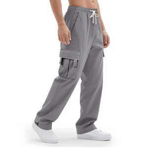 Pantalon cargo en jean baggy pour homme, taille personnalisée, style streetwear, avec cordon de serrage, coupe fuselée, idéal pour l'été – Vente directe usine - Product Image 3