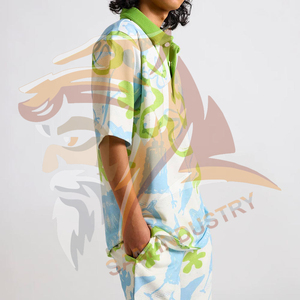 Ensemble deux pièces pour homme de qualité supérieure, décontracté, été, 100% coton, uni, personnalisable, séchage rapide, respirant, ensemble deux pièces pour homme en sublimation - Product Image 3