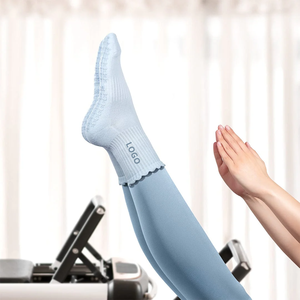 Dual Direction Inside Grip Free Design Custom LOGO Pilates <b>Socks</b> Women Yoga Barre Anti Slip Gym Indoor Daily 100% Cotton - Product Image 5