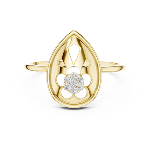 Anillo de oro amarillo macizo de 14k para mujer, minimalista, con piedras cultivadas en laboratorio de corte brillante redondo, para uso diario, banda apilable - Product Image 1