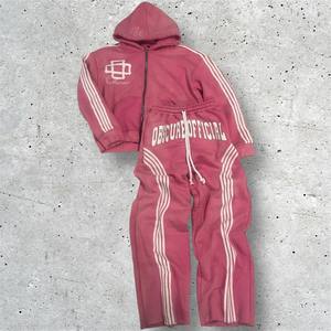 Conjunto de Chándal Obscure con Sudadera con Capucha y Cremallera Completa y Pantalones, Unisex, Estilo Urbano, Casual, Holgado, Otoño, 100% Algodón Transpirable - Product Image 6