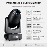 Projecteur LED 3-en-1 à tête mobile 300W, faisceau lumineux 8000K, zoom 4-35 degrés, prisme Gobo, 20 canaux DMX512 RDM, éclairage de scène