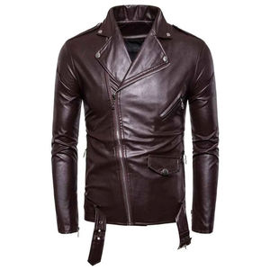 Chaqueta de Motocicleta de Cuero, Nuevo Estilo, Cuello Alto, Invierno, Servicio OEM, Ligera, Impermeable, Transpirable, Venta Directa de Fábrica - Product Image 5