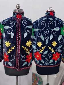 Handmade <b>Navy</b> Blue Suzani Jacket <b>Women</b> Embroidered Cotton <b>Coat</b> Vintage Boho Floral Jacket Traditional Uzbek Style Suzani JACKET - Product Image 6