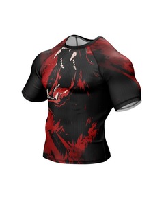 Camiseta Deportiva de Compresión de Manga Corta para Hombre, Diseño de Dragón Rojo y Negro, Secado Rápido, para Adultos, MMA, BJJ, Grappling - Product Image 4