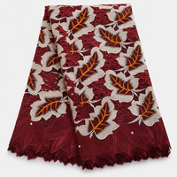 Tissu en dentelle suisse africaine sur mesure, tissu brodé, tissu en dentelle perlée, tissu en dentelle filet pour les acheteurs de mode internationaux en gros