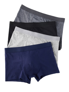 Men's 4-Piece Breathable Spandex Boxer Briefs Mid-Rise Solid Pattern Comfortable Sports Underwear with Knitted Fabric - Product Image 5