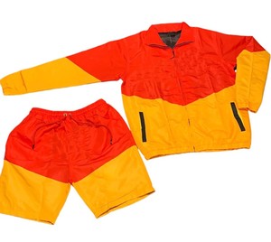 Ensembles pour hommes 2 pièces, coupe-vent personnalisé, short et veste imperméables, couleur contrastée, vêtements d'hiver, ensemble coupe-vent court - Product Image 1