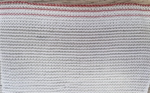 White Knitted Plastic <b>Net</b> Mesh with Red Edge Trim for <b>Fence</b> and Garden Use - Product Image 1