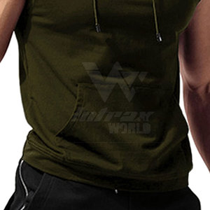 เสื้อฮู้ดแขนกุดลำลองสไตล์สตรีทแวร์สำหรับผู้ชาย ผ้าฝ้ายนุ่ม สวมใส่สบาย เหมาะสำหรับใส่ทุกวัน ออกกำลังกาย ฟิตเนส - Product Image 5