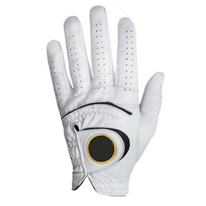 Gant de golf respirant en cuir véritable de couleur unie en tissu doux, gants de golf en peau de mouton pour le sport - Product Image 4