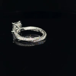 CONCEPTION Anillo de Moissanita de 2CT con Corte Princesa, Anillo Sorpresa de Diamante, Plata 925 Original, Estilo Moderno, Regalo para Enamorados, Cumpleaños - Product Image 5