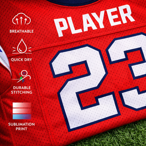 Uniformes de fútbol americano personalizados para equipos y ligas, de secado rápido, transpirables, de tela de poliéster, con nombre y número del jugador sublimados. - Product Image 3
