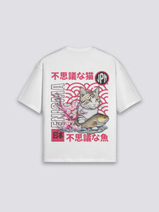 Camiseta Tradicional Japonesa con Diseño de Gato, Transpirable, de Algodón Puro Lavable en Agua, Estilo Vintage Retro, de Media Manga - Product Image 3