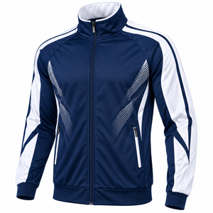 Veste de football unisexe personnalisée pour l'entraînement, veste de sport respirante en polyester/coton avec fermeture éclair intégrale pour toutes les équipes - Product Image 6