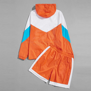 Comfortable <b>Summer</b> Sportswear With Soft Lightweight Design Windbreaker Shorts Set For Daily Use - Product Image 2