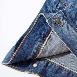 High Quality Breathable Men's Winter <b>Denim</b> <b>Jacket</b> Waterproof Hip Hop Style Front Button Customizable Letter V-neck <b>Jacket</b> - Product Image 4