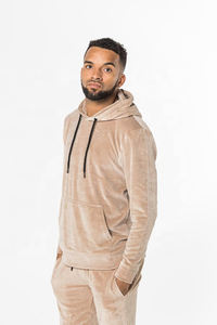 Survêtement de jogging en velours chaud pour homme, design usine, blocs de couleur, bandes réfléchissantes, fermeture éclair - Product Image 4