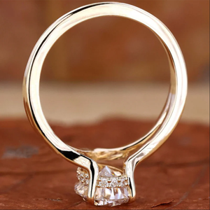 3 CT Pear Cut Cubic Zirconia Diamond Engagement Wedding Anniversary Gift <b>Ring</b> Trendy Hidden Halo <b>Split</b> Shank 925 Sterling Silver - Product Image 4