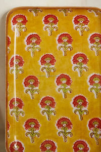 Plateau de service en fer émaillé fait main de haute qualité Illustration richement détaillée Table à manger pratique pour la maison Utiliser toutes les pièces - Product Image 3