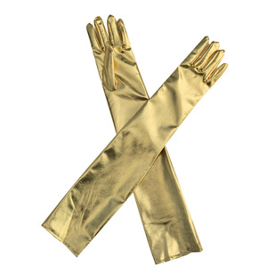 Guantes Largos Ajustados de Cuero Negro, Accesorios de Disfraces para Cosplay, Guantes para Pole Dance y Actuaciones en Escenario - Product Image 2