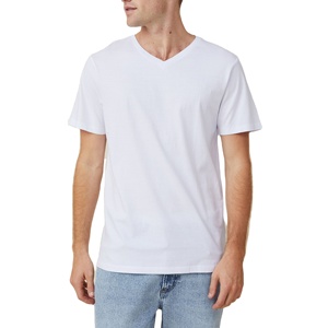 T-shirts Homme de Qualité Supérieure en Polyester/Coton Peigné Respirant Col en V Manches Courtes Décontracté Motif Logo Personnalisé Vente en Gros 2026 - Product Image 2