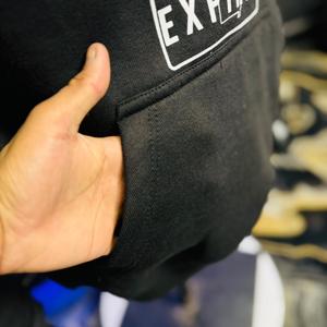 Sudadera con capucha para hombre de fabricantes de ropa, estilo urbano, con bordado y estampado, de peso pesado, con gráfico desgastado y lavado ácido - Product Image 5