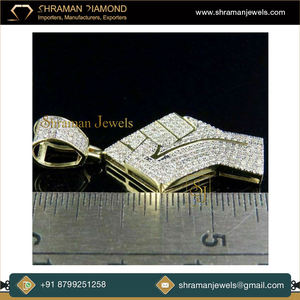 Pendentif Symbole de Paix GIVRÉ en Argent 925 Plaqué Rhodium pour Homme, Style Hip Hop, Design Unique et Tendance, Bijoux SHRAMAN DIAMOND - Product Image 5