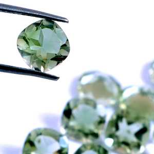 6X6MM Natural Green Amethyst Square <b>Cushion</b> Cut Faceted Calibrated Loose Gemstone Jewelry Making Wholesale Lot - Product Image 3