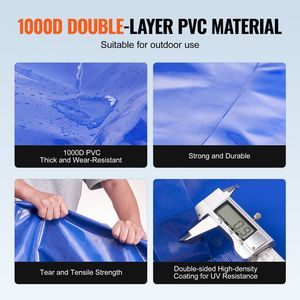 Serbatoio d'Acqua per Camper da 1000L/264 Galloni, Grande Capacità, in PVC Blu 1000D, Contenitore Flessibile Pieghevole per Idratazione - Product Image 3