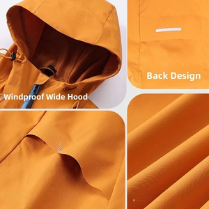 New Hooded Waterproof <b>Bomber</b> <b>Jacket</b> Unisex Casual Autumn Windproof Sports Zipper Outerwear Polyester Fiber Streetwear - Product Image 5