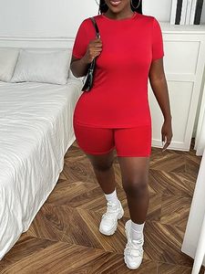 Ensemble décontracté deux pièces pour femme : chemise boutonnée à manches courtes et short au-dessus du genou – Tenue d'été tendance pour le quotidien et les vacances – 100 % coton - Product Image 4