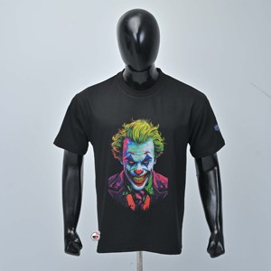 Mens Black <b>T</b>-<b>Shirt</b> With <b>Joker</b> Character Print Short Sleeve O-Neck OEM Casual Jersey Fit Regular Length Digital Print 100% Cotton - Product Image 1