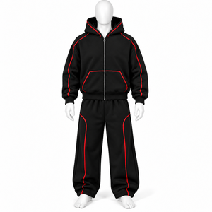 High Quality 100% Cotton Fleece Winter Wear Plus Size Baggy Tracksuit For Men Custom Printed Logo Breathable Men's <b>Sweat</b> suit - Product Image 5